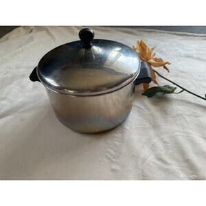Vintage Stainless Steel Aluminum Clad 4 Qt Stockpot PFAS FREE